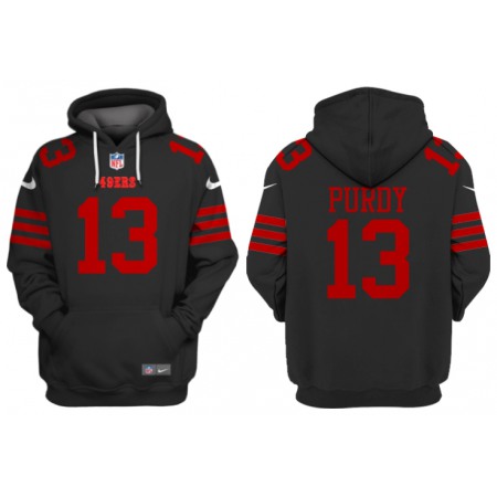 Men's San Francisco 49ers #13 Brock Purdy Black Alternate Pullover Hoodie