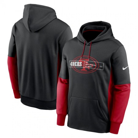 Men's San Francisco 49ers Black Color Block Fleece Performance Pullover Hoodie