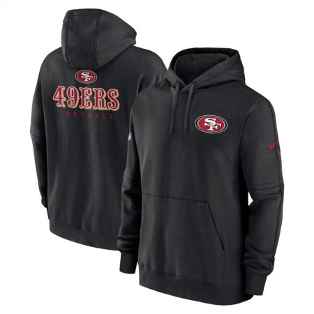 Men's San Francisco 49ers Black Sideline Club Fleece Pullover Hoodie