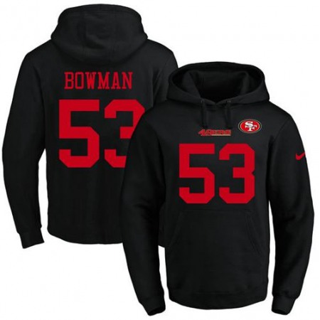 Nike 49ers #53 NaVorro Bowman Black Name & Number Pullover NFL Hoodie