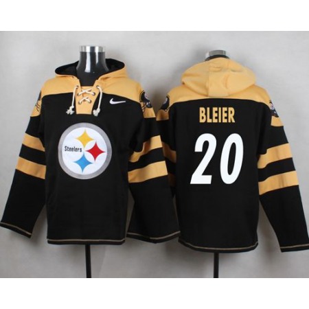 Nike Steelers #20 Rocky Bleier Black Player Pullover NFL Hoodie