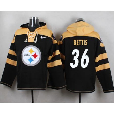 Nike Steelers #36 Jerome Bettis Black Player Pullover NFL Hoodie