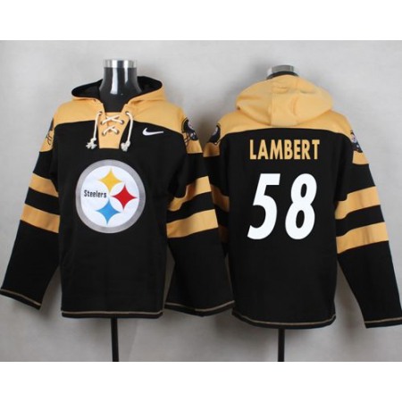 Nike Steelers #58 Jack Lambert Black Player Pullover NFL Hoodie