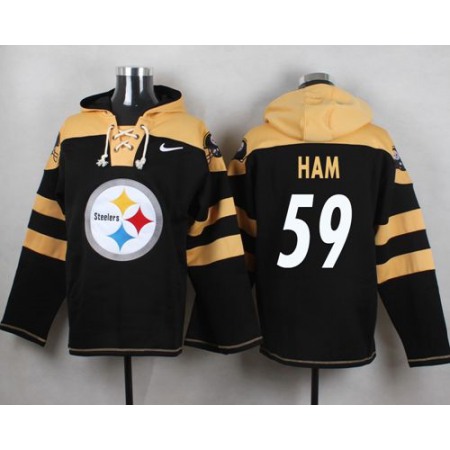 Nike Steelers #59 Jack Ham Black Player Pullover NFL Hoodie