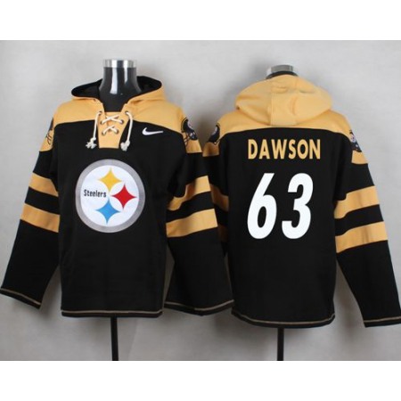 Nike Steelers #63 Dermontti Dawson Black Player Pullover NFL Hoodie