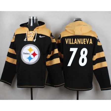 Nike Steelers #78 Alejandro Villanueva Black Player Pullover NFL Hoodie