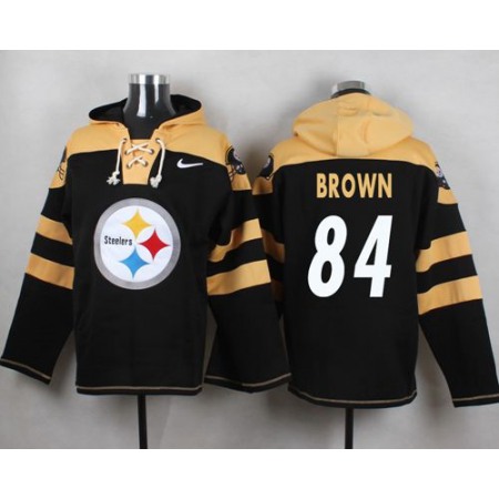 Nike Steelers #84 Antonio Brown Black Player Pullover NFL Hoodie