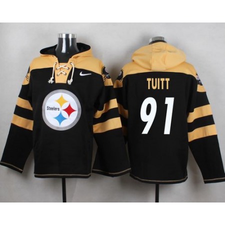 Nike Steelers #91 Stephon Tuitt Black Player Pullover NFL Hoodie