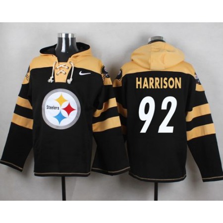 Nike Steelers #92 James Harrison Black Player Pullover NFL Hoodie
