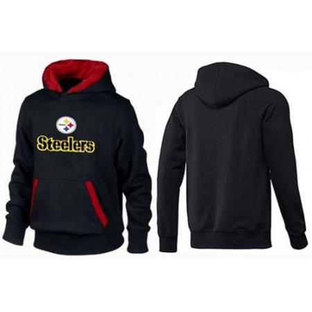 Pittsburgh Steelers Authentic Logo Pullover Hoodie Black & Red