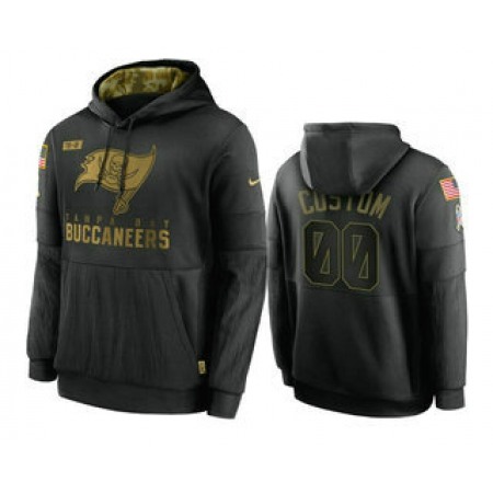Men's Tampa Bay Buccaneers ACTIVE PLAYER Custom 2020 Black Salute to Service Sideline Performance Pullover Hoodie