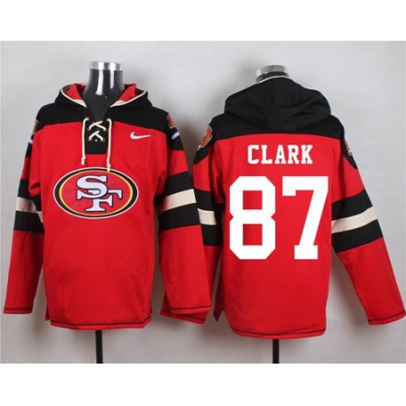 Nike 49ers #87 Dwight Clark Red Player Pullover NFL Hoodie