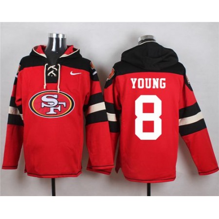Nike 49ers #8 Steve Young Red Player Pullover NFL Hoodie