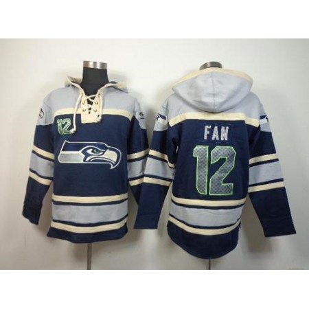 Nike Seahawks #12 Fan Navy Blue Sawyer Hoodie Sweatshirt NFL Hoodie