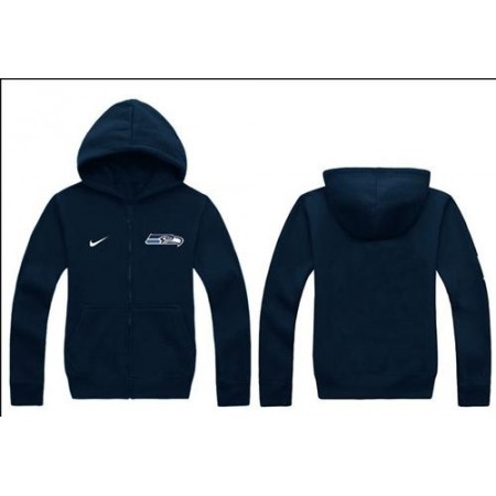 Nike Seattle Seahawks Authentic Logo Hoodie Navy Blue