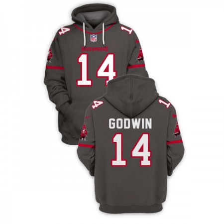 Men's Tampa Bay Buccaneers #14 Chris Godwin 2021 Grey Pullover Hoodie