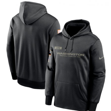 Men's Washington Football Team 2020 Black Salute to Service Sideline Performance Pullover Hoodie