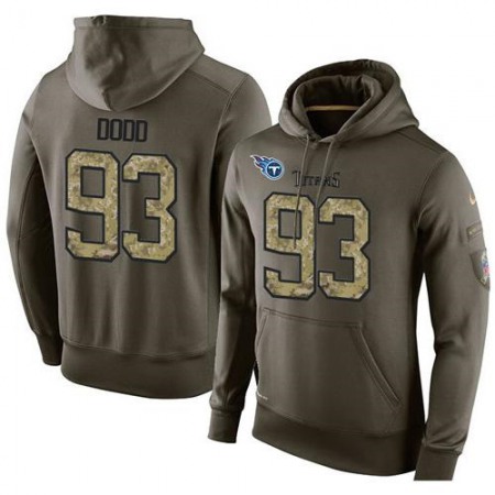 NFL Men's Nike Tennessee Titans #93 Kevin Dodd Stitched Green Olive Salute To Service KO Performance Hoodie