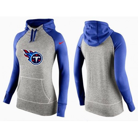 Women's Nike Tennessee Titans Performance Hoodie Grey & Blue_2