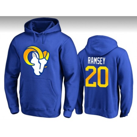 Youth Los Angeles Rams #20 Jalen Ramsey Blue Pullover Hoodie