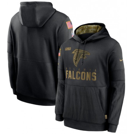 Men's Atlanta Falcons 2020 Black Salute to Service Sideline Performance Pullover Hoodie