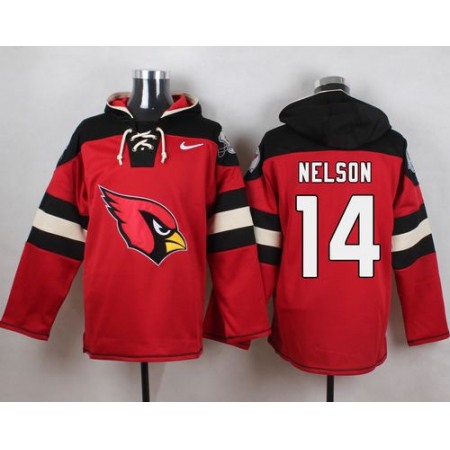 Nike Cardinals #14 J.J. Nelson Red Player Pullover NFL Hoodie
