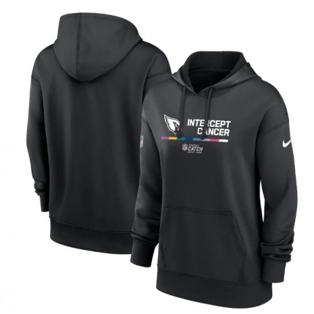 Women's Arizona Cardinals 2022 Black NFL Crucial Catch Therma Performance Pullover Hoodie(Run Small)