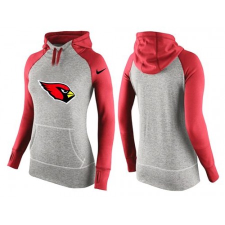 Women's Nike Arizona Cardinals Performance Hoodie Grey & Red_3