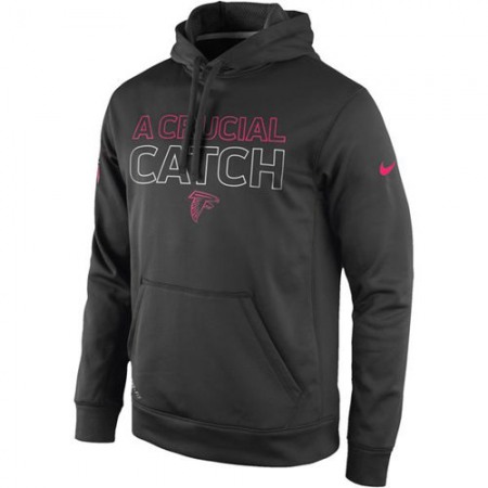 Atlanta Falcons Nike Breast Cancer Awareness KO Pullover Performance Hoodie Charcoal