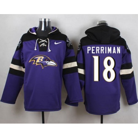 Nike Ravens #18 Breshad Perriman Purple Player Pullover NFL Hoodie