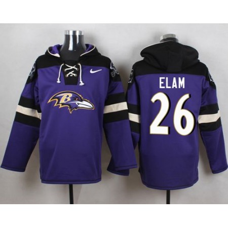 Nike Ravens #26 Matt Elam Purple Player Pullover NFL Hoodie