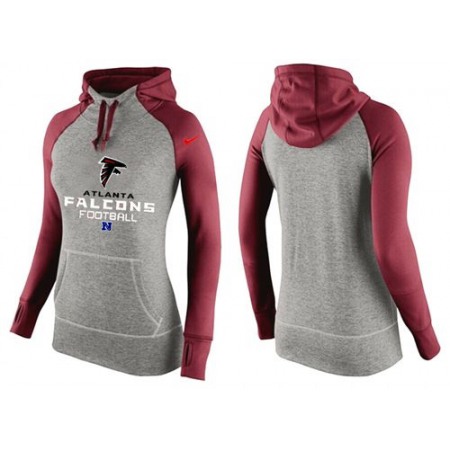 Women's Nike Atlanta Falcons Performance Hoodie Grey & Red_1