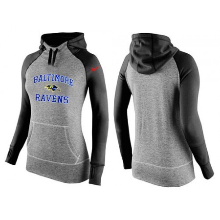 Women's Nike Baltimore Ravens Performance Hoodie Grey & Black_1