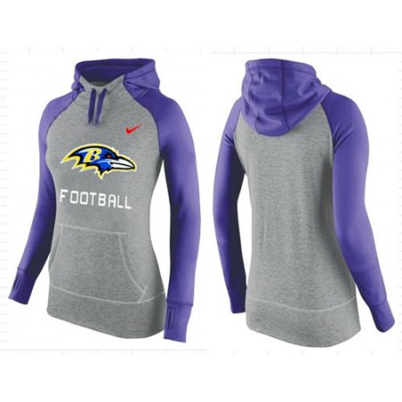 Women's Nike Baltimore Ravens Performance Hoodie Grey & Purple_1