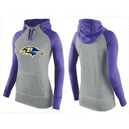 Women's Nike Baltimore Ravens Performance Hoodie Grey & Purple_2
