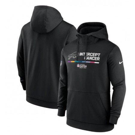 Men's Buffalo Bills 2022 Black Crucial Catch Therma Performance Pullover Hoodie
