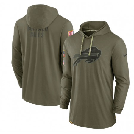 Men's Buffalo Bills 2022 Olive Salute to Service Tonal Pullover Hoodie