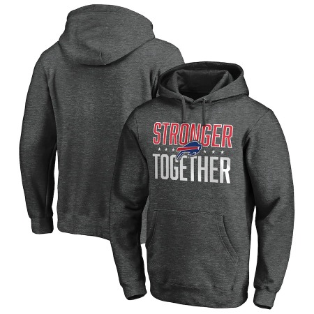 Men's Buffalo Bills Heather Charcoal Stronger Together Pullover Hoodie