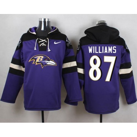 Nike Ravens #87 Maxx Williams Purple Player Pullover NFL Hoodie