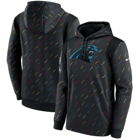 Men's Carolina Panthers 2021 Charcoal Crucial Catch Therma Pullover Hoodie