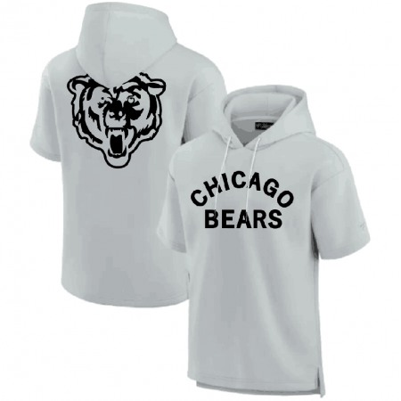 Men's Chicago Bears Gray Super Soft Fleece Short Sleeve Hoodie