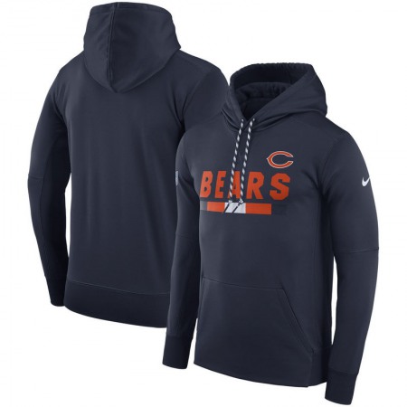 Men's Nike Chicago Bears Navy Blue Sideline Team Name Performance Pullover Hoodie