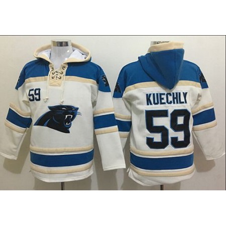 Nike Panthers #59 Luke Kuechly White Sawyer Hoodie Sweatshirt NFL Hoodie