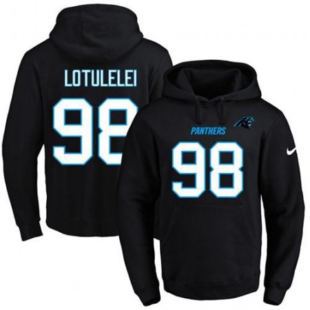 Nike Panthers #98 Star Lotulelei Black Name & Number Pullover NFL Hoodie