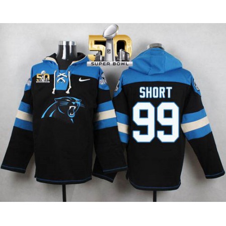 Nike Panthers #99 Kawann Short Black Super Bowl 50 Player Pullover NFL Hoodie