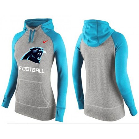 Women's Nike Carolina Panthers Performance Hoodie Grey & Light Blue_1