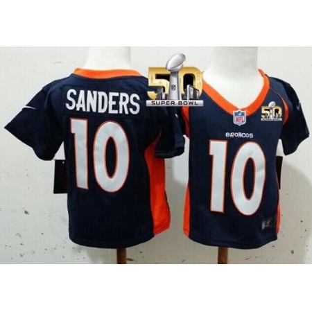 Toddler Nike Broncos #10 Emmanuel Sanders Navy Blue Alternate Super Bowl 50 Stitched NFL Elite Jersey