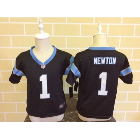Toddler Nike Carolina Panthers #1 Cam Newton Black Stitched NFL Jersey