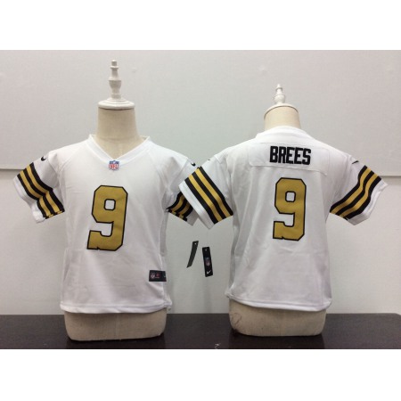 Toddler Nike New Orleans Saints #9 Drew Brees White Stitched NFL Jersey