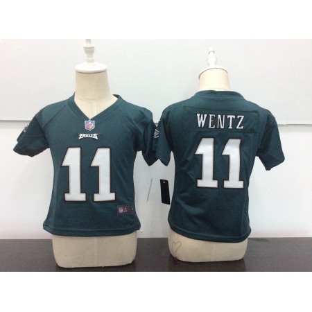 Toddler Nike Philadelphia Eagles #11 Carson Wentz Green Team Color Stitched NFL Jersey